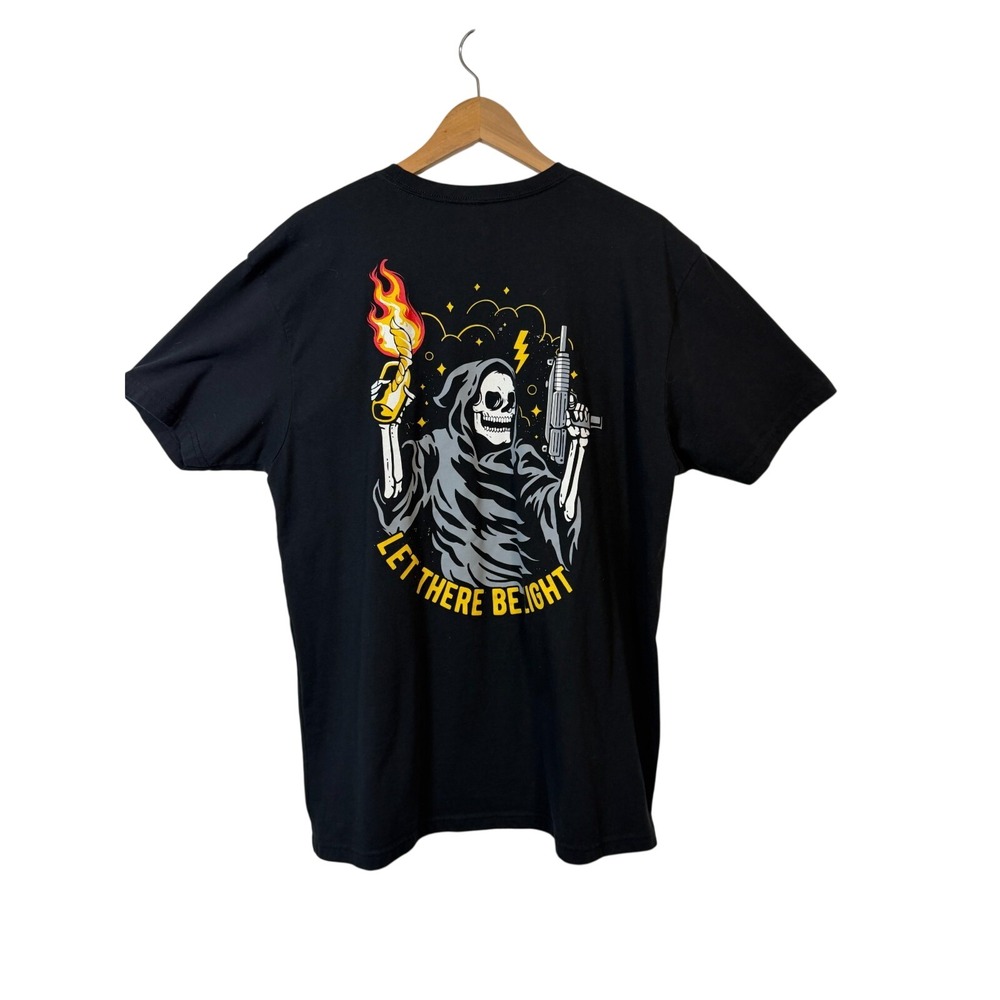 Zero Foxtrot T-Shirt Mens XL Black Let There Be Light Grim Reaper Graphic Tee
